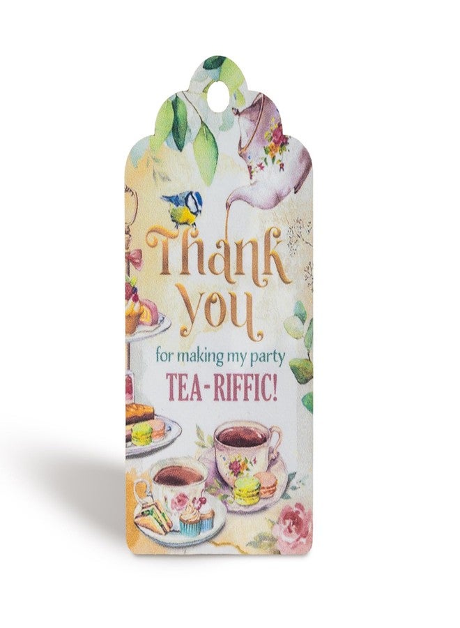 Summer-Ray.com Summer-Ray 50pcs Tea Party Thank You Tags for Bridal Shower, Baby Shower, Birthday Party – Afternoon Tea Theme Favor Tags - Image 1